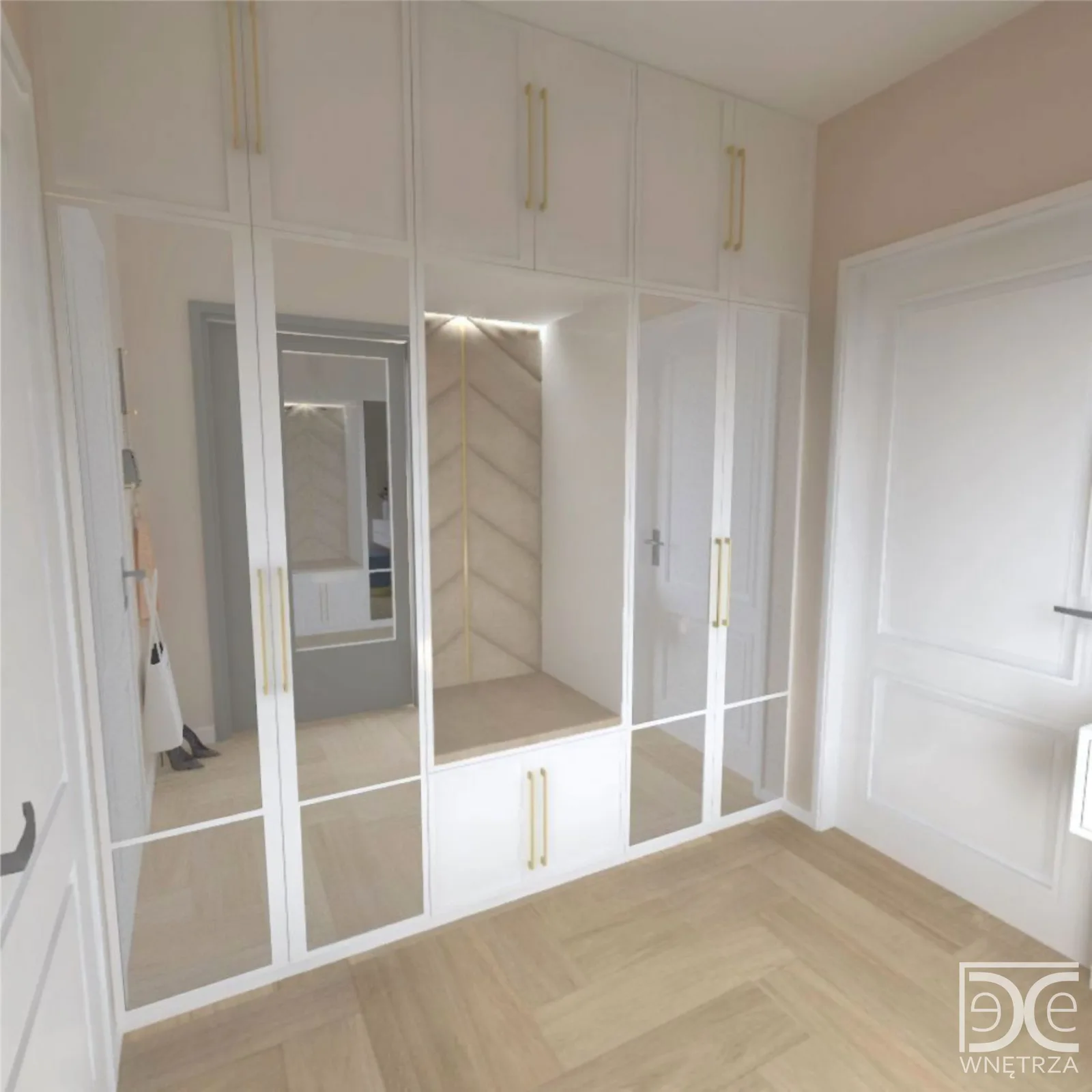 Projekt wnętrza domu jednorodzinnego w stylu glamour