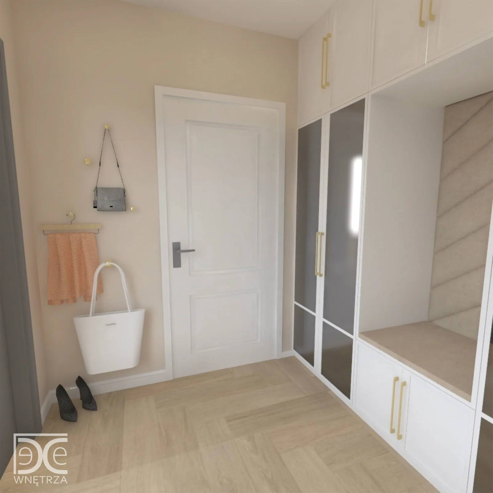 Projekt wnętrza domu jednorodzinnego w stylu glamour