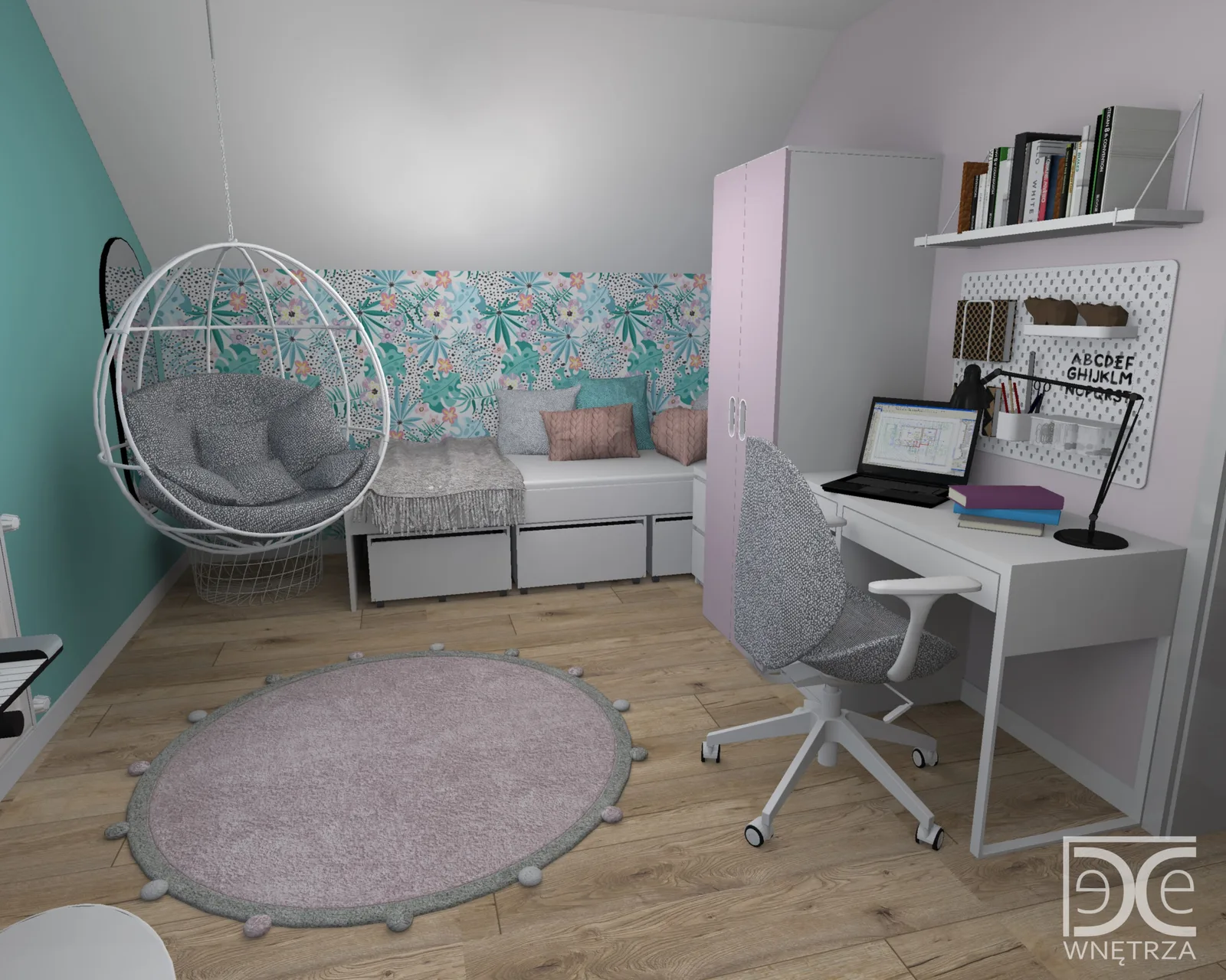 Mieszkanie na poddaszu w stylu skandynawsko-loftowym – Projekt