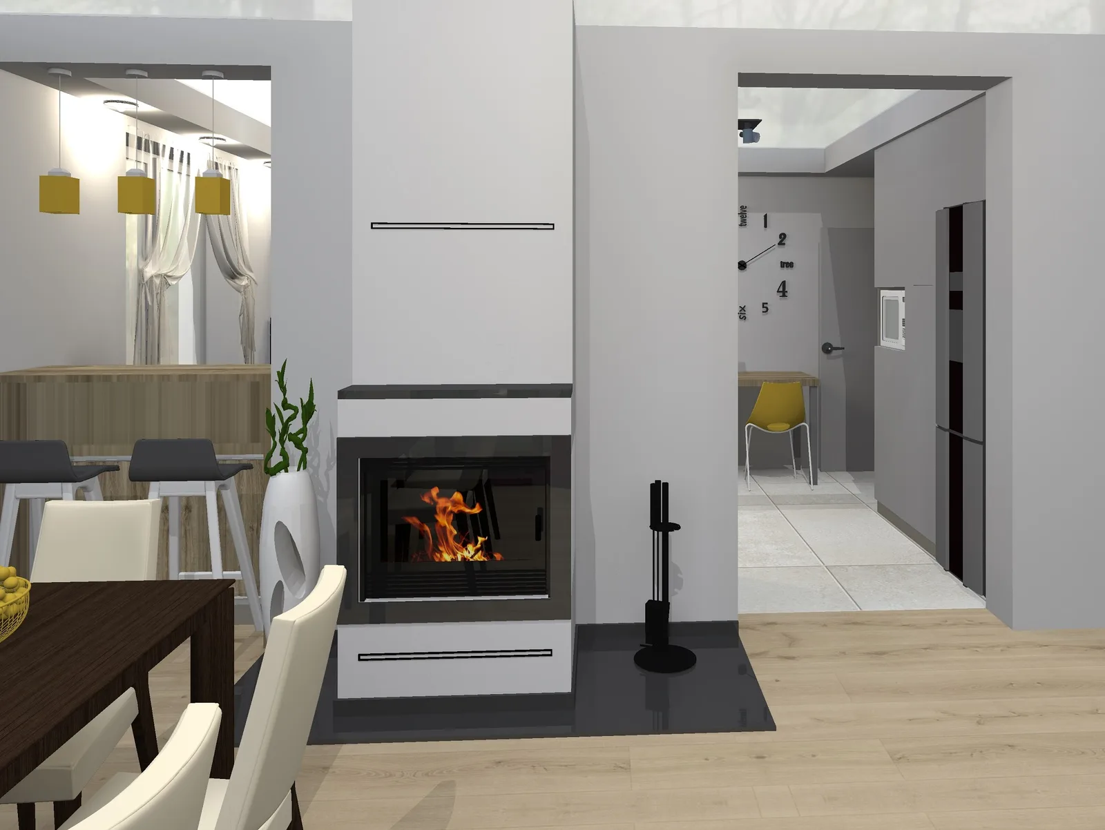 Kominek w salonie – projekt i realizacja