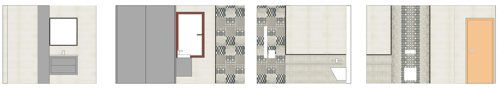 Łazienka w geometrycznych kształtach
