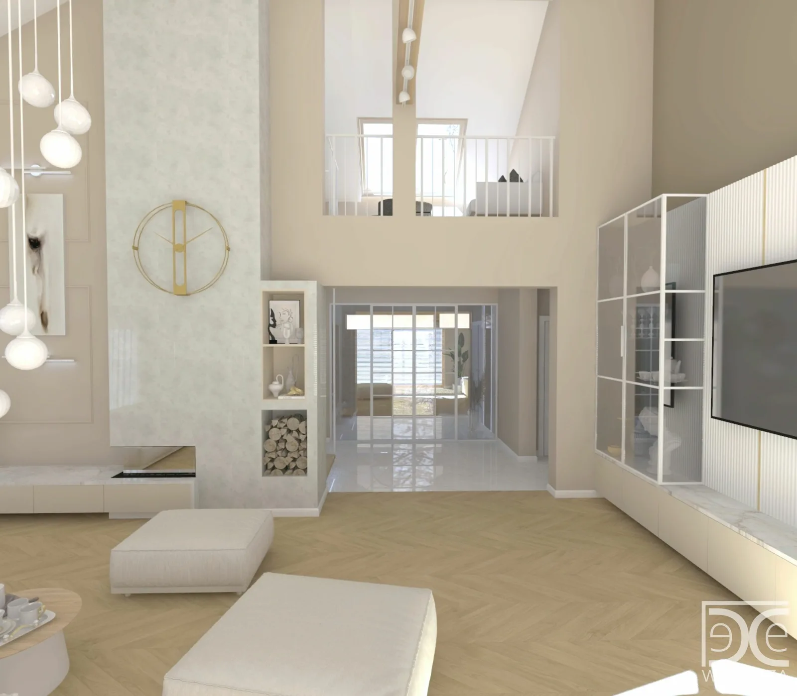 Projekt domu z antresolą w stylu soft glamour