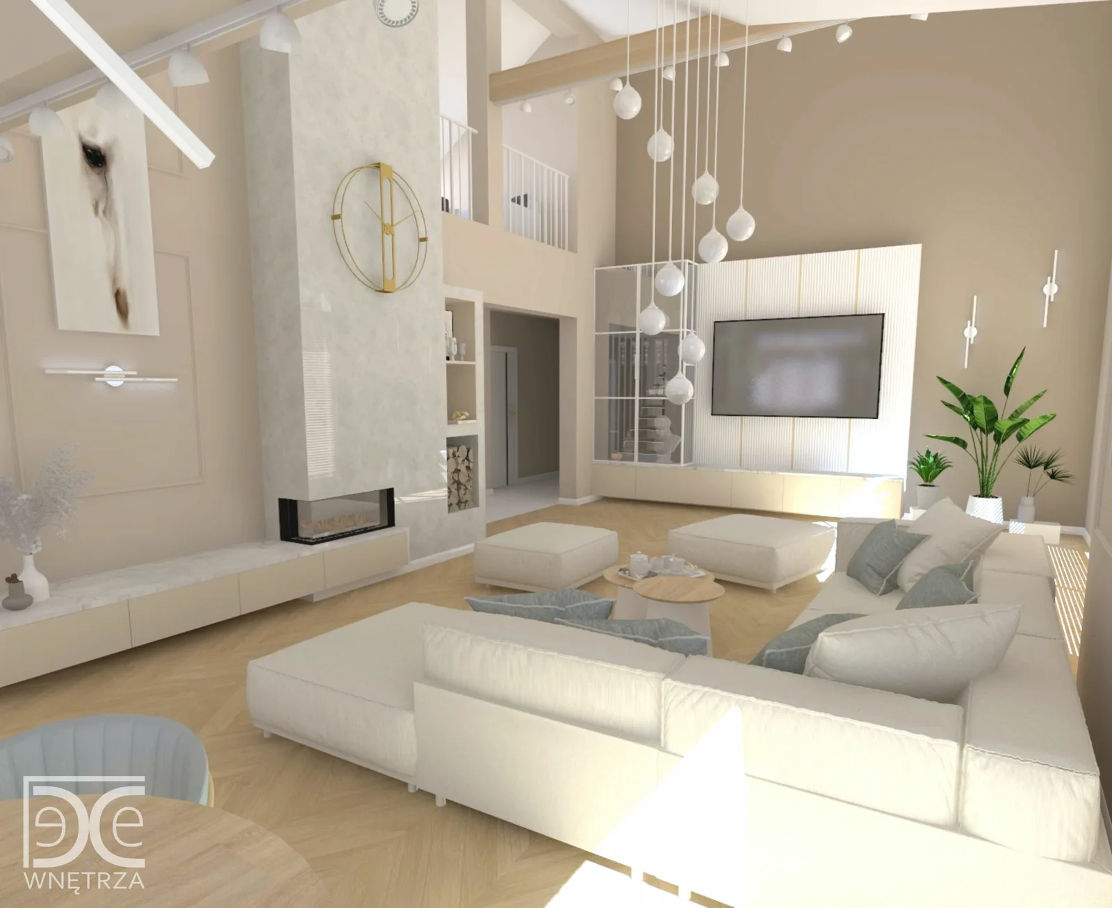Projekt domu z antresolą w stylu soft glamour