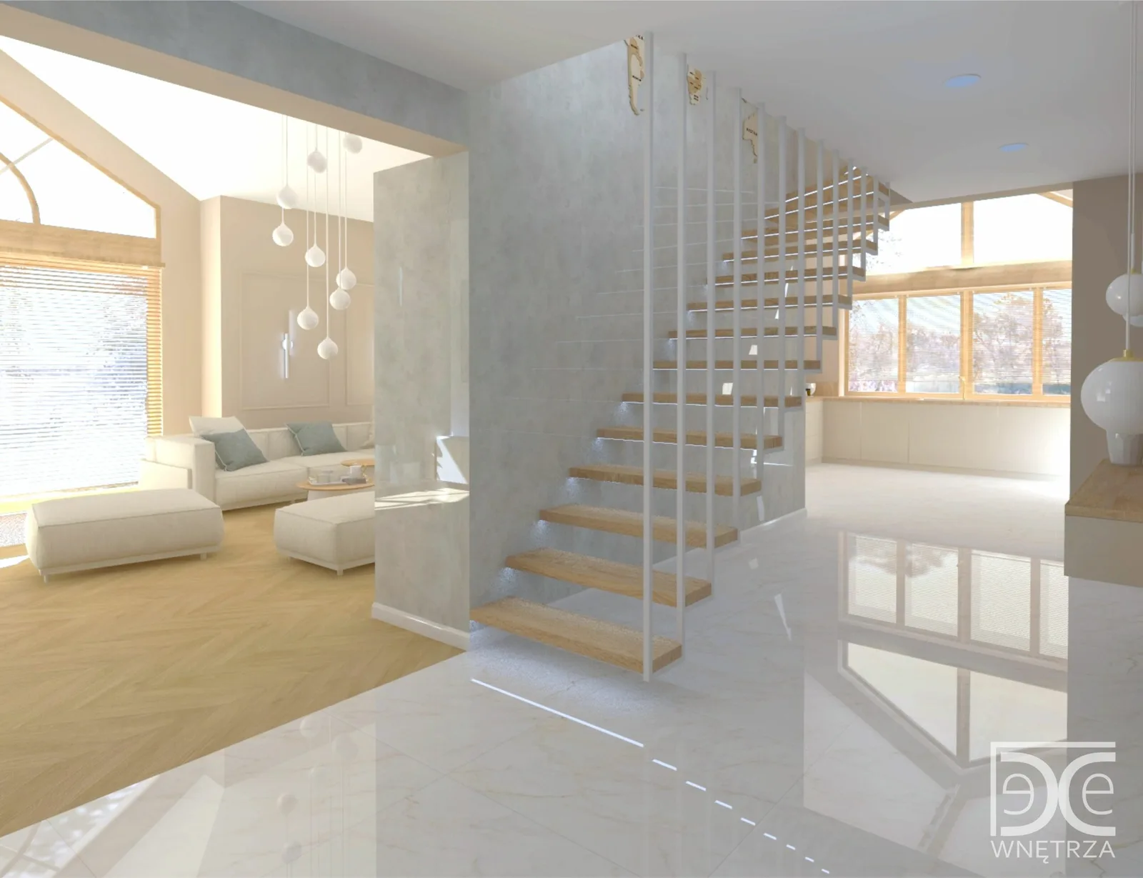 Projekt domu z antresolą w stylu soft glamour